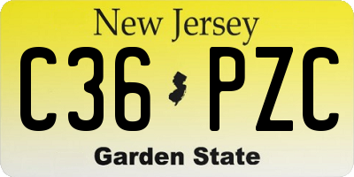 NJ license plate C36PZC