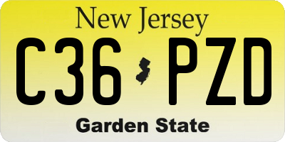 NJ license plate C36PZD