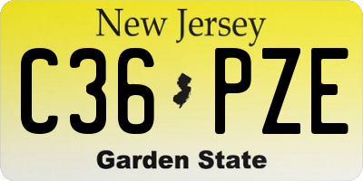 NJ license plate C36PZE