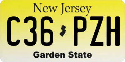 NJ license plate C36PZH