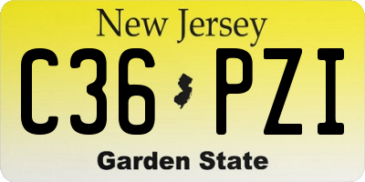 NJ license plate C36PZI