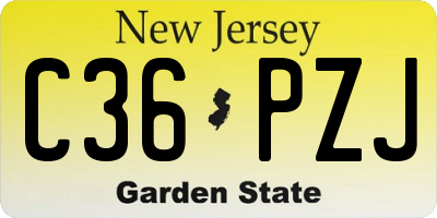 NJ license plate C36PZJ
