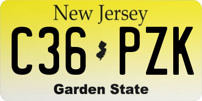 NJ license plate C36PZK