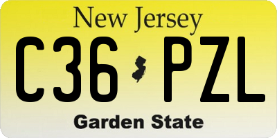 NJ license plate C36PZL