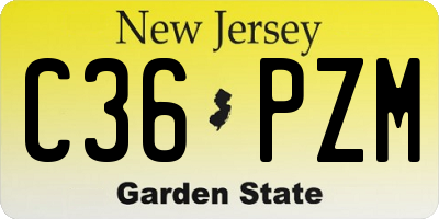 NJ license plate C36PZM