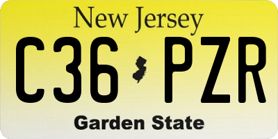 NJ license plate C36PZR
