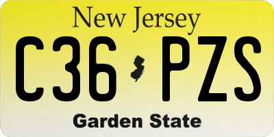 NJ license plate C36PZS
