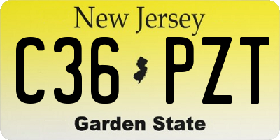 NJ license plate C36PZT