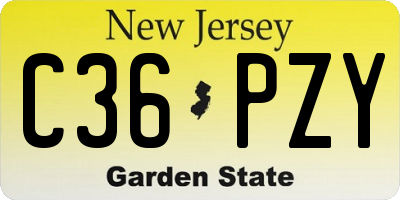NJ license plate C36PZY