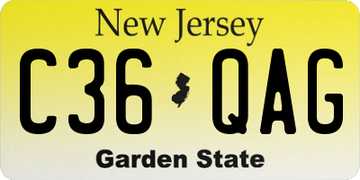 NJ license plate C36QAG