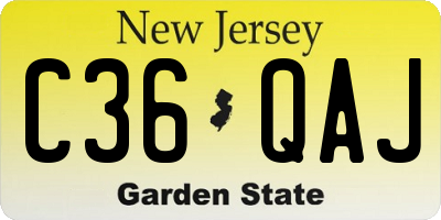 NJ license plate C36QAJ