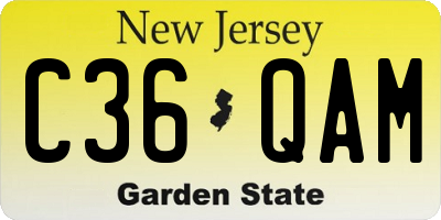 NJ license plate C36QAM