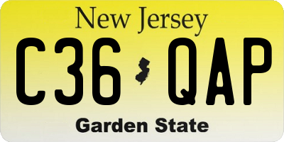 NJ license plate C36QAP