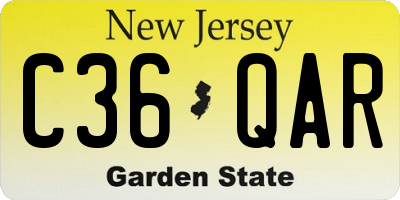 NJ license plate C36QAR