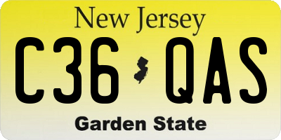 NJ license plate C36QAS