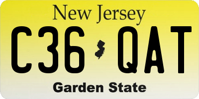 NJ license plate C36QAT