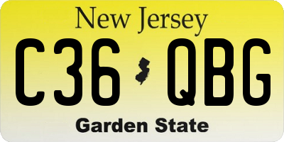 NJ license plate C36QBG