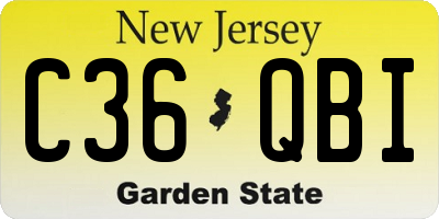 NJ license plate C36QBI