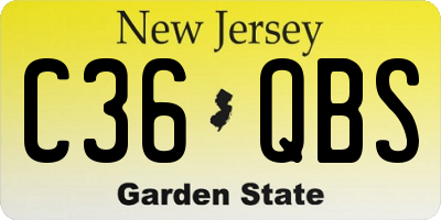 NJ license plate C36QBS
