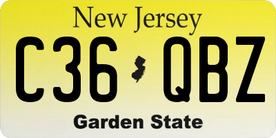 NJ license plate C36QBZ