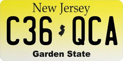 NJ license plate C36QCA