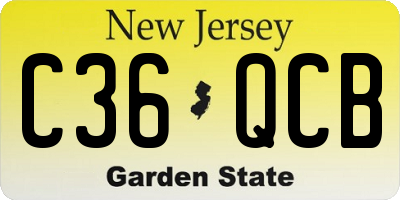 NJ license plate C36QCB