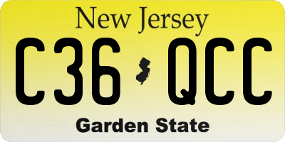 NJ license plate C36QCC