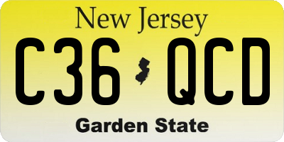 NJ license plate C36QCD