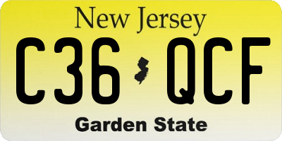 NJ license plate C36QCF