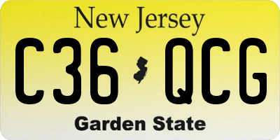 NJ license plate C36QCG