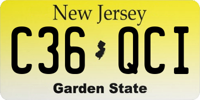 NJ license plate C36QCI