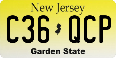 NJ license plate C36QCP