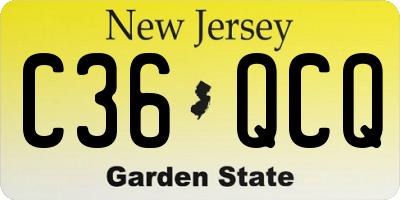 NJ license plate C36QCQ