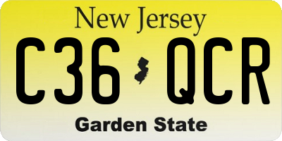 NJ license plate C36QCR