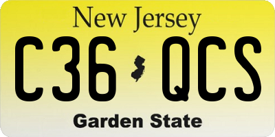 NJ license plate C36QCS