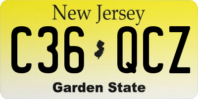 NJ license plate C36QCZ