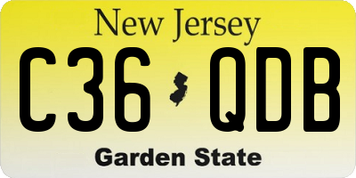 NJ license plate C36QDB