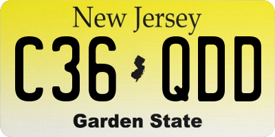 NJ license plate C36QDD