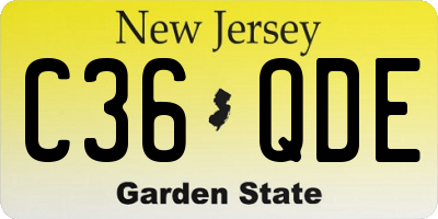 NJ license plate C36QDE