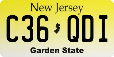NJ license plate C36QDI