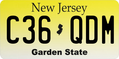 NJ license plate C36QDM