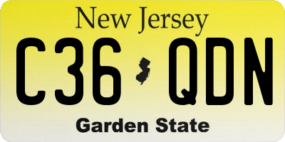 NJ license plate C36QDN