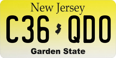NJ license plate C36QDO