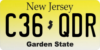 NJ license plate C36QDR