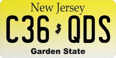 NJ license plate C36QDS