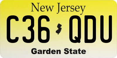 NJ license plate C36QDU