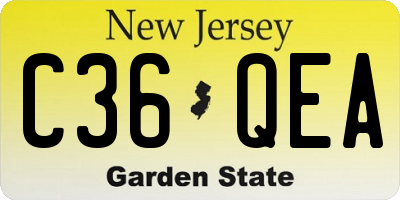 NJ license plate C36QEA