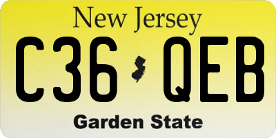 NJ license plate C36QEB