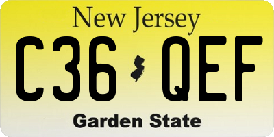 NJ license plate C36QEF
