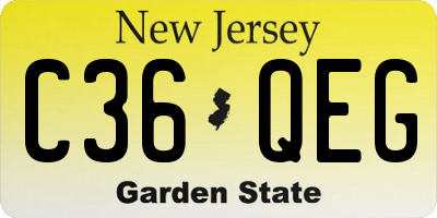 NJ license plate C36QEG
